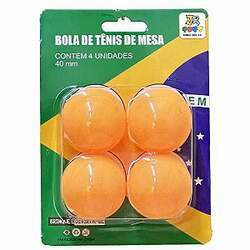 Bola de Tênis de Mesa C/4 unid (40mm) Bca / Lja - JR Toys