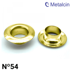 Ilhós de Ferro - Metalcin - Nº54 - Latonado Dourado - C/1000und