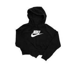 Blusão Nike Moletom Feminino Sportswear Club Fleece Crop Dq5850-010 Preto
