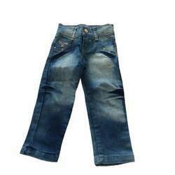 Calça jeans elastano estonada bordado dourado 2-3 anos