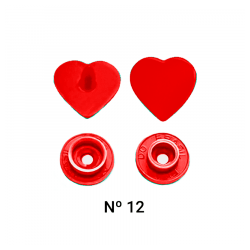 Botão de Pressão - Ritas - Coração - Nº12 - 12mm - C/50und