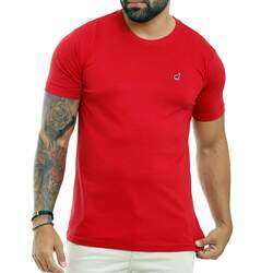 Camiseta Vermelha Masculina Básica Algodão Bamborra