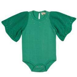 Body infantil feminino trico verde alfazema Mini Lady
