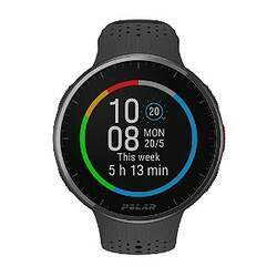 Relógio Smartwatch e Monitor Cardíaco de Pulso e GPS POLAR PACER PRO - Cinza e Preto
