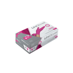 Luva de Látex para Procedimento Pink Unigloves com 100 unidades