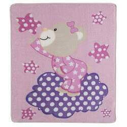 Cobertor para Berço Baby Soft Super Macio Ursinha Estrelar Rosa