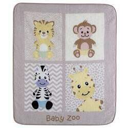 Cobertor para Berço Baby Soft Super Macio Animais Baby Zoo