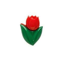Botão Infantil Tulipa Vermelha 12 un