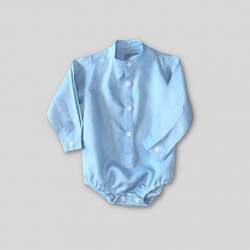 Camisa Body Nino Linho - Azul