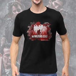 Camiseta Unissex Masculina Blood: The Walking Dead (Preta) Camisa Geek - CD