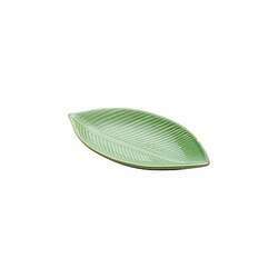 Travessa de Cerâmica Folha Verde Leaf Pequena