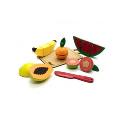 Kit Frutinhas com Corte com 5 Frutas, Faca e Tábua