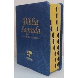 Bíblia média - capa luxo azul raiz