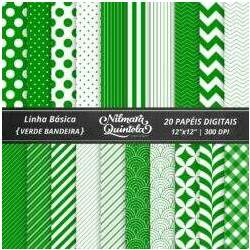 Kit de Papéis Básicos Verde Bandeira