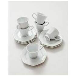 Estojo 6 Xicaras Chá com Pires Porcelana Schmidt - Mod Prisma 077