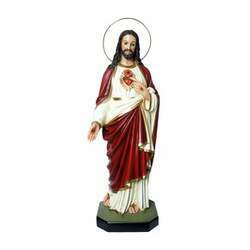 Imagem Sagrado Coração de Jesus Colorido com Olhos de Vidro - 105cm