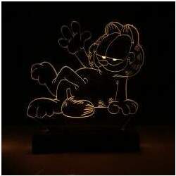 Abajur Luminaria Gato Garfield Led 3D