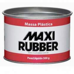 Massa Plástica Maxi Rubber Cinza 500 gramas