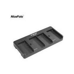 Conversor Bateria V-Mount para NP-F Nicefoto NP-04 com Saída D-Tap (4 Slots)