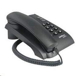 Telefone com fio Pleno preto com chave, Modelo 4080057, INTELBRAS