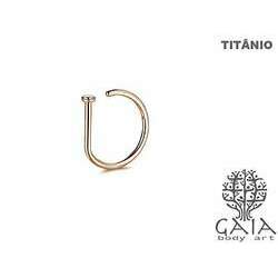 Argola Titânio D-Ring Ouro Rosa