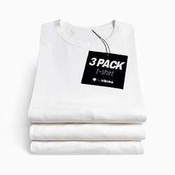 Kit 3 Camisetas Básicas Masculinas Malha Algodão - Pretas, Brancas ou Cinzas Estonadas