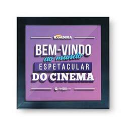 Quadro Cofre 3D 20x20 Cinema com Rapadura - Porta ingressos (Roxo)