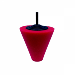 Cone de Espuma Vermelho (Macio) para Polimento de Rodas e Cantos 80mm com Eixo 6mm SIGMA TOOLS