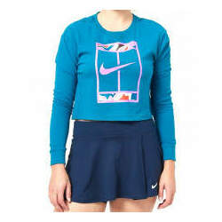Camiseta Nike Slam Cropped ML Fem - Azul