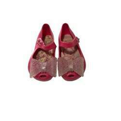 Sapato rosa laço transparente Minnie Melissa n 20-21