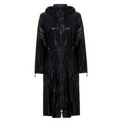 Trench Coat & Dress Nylon Metalizado Tela Preto Nero