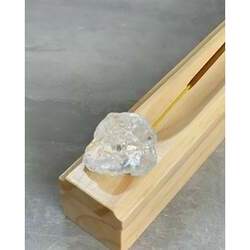 Incensário Cristal de Quartzo box madeira pinus