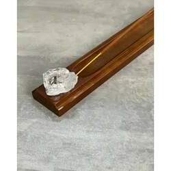 Incensário Cristal de Quartzo single madeira marrom