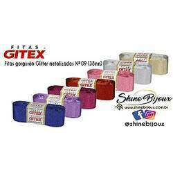 Fita lurex Gorgurão Glitter metalizada Gitex Nº 09 ( 38mm)