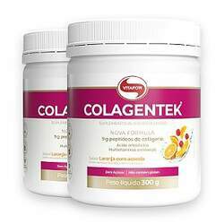 Kit 2 Colágeno hidrolisado Colagentek Vitafor laranja 300g