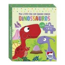 Kit Livro Infantil e Quebra-Cabeças Dinossauros Happy Books