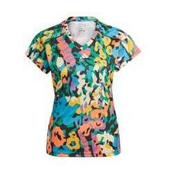 Camiseta adidas Floral Aeroready Gola V Feminino