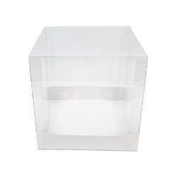 10 Caixa de Acetato PMB-7 Lisa Branca (PMBTR-7) (12x12x12 cm) Caixa para Mini Bolo 12cm Embalagem de Plástico e Papel