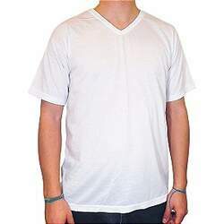 Camiseta Masculina Branca Gola V para Sublimação