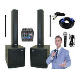 Kit P150 para Oratória Louvor Campanha c/ Mesa de som 4 Caixas 2 Microfones 2 Pedestais