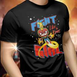 Camiseta Unissex Fight Like a Girl: Capitã Marvel (Captain Marvel) Camisa Geek - CD