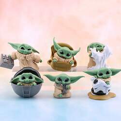 Kit 6 Bonecos Colecionável Baby Yoda (The Child): The Mandalorian (Star Wars) Disney - MKP