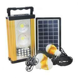 Kit Placa Solar com 3 Lâmpadas e Carregador de Celular 02 - Ecosoli