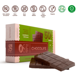Barra de Chocolate Meio Amargo 50% Cacau Zero Açúcar 1kg