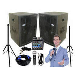 Kit P80 para Oratória Louvor Campanha c/ Mesa de som 2 Caixas 2 Microfones 2 Pedestais