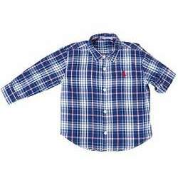 Camisa Infantil Xadrez Azul Marinho - Tam 1 a 3