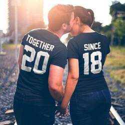 Camisetas Since Together românticas casal