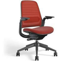 Steelcase Cadeira de Escritório Ergonômica Giratória com Suporte Lombar e Altura Ajustáveis, Vermelha