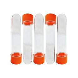 Tubete Transparente 13 cm Tampa Plástica Laranja - 10 unidades